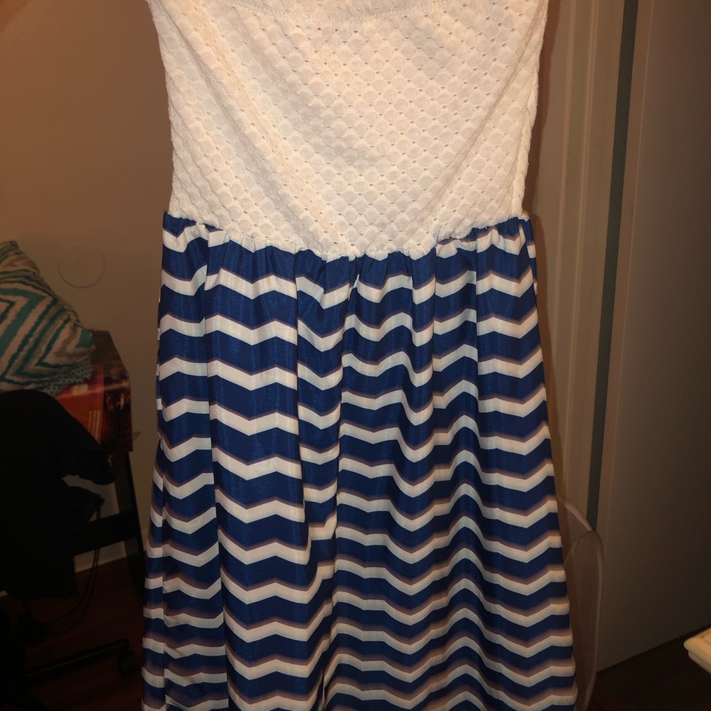 Blue Chevron Cocktail dress